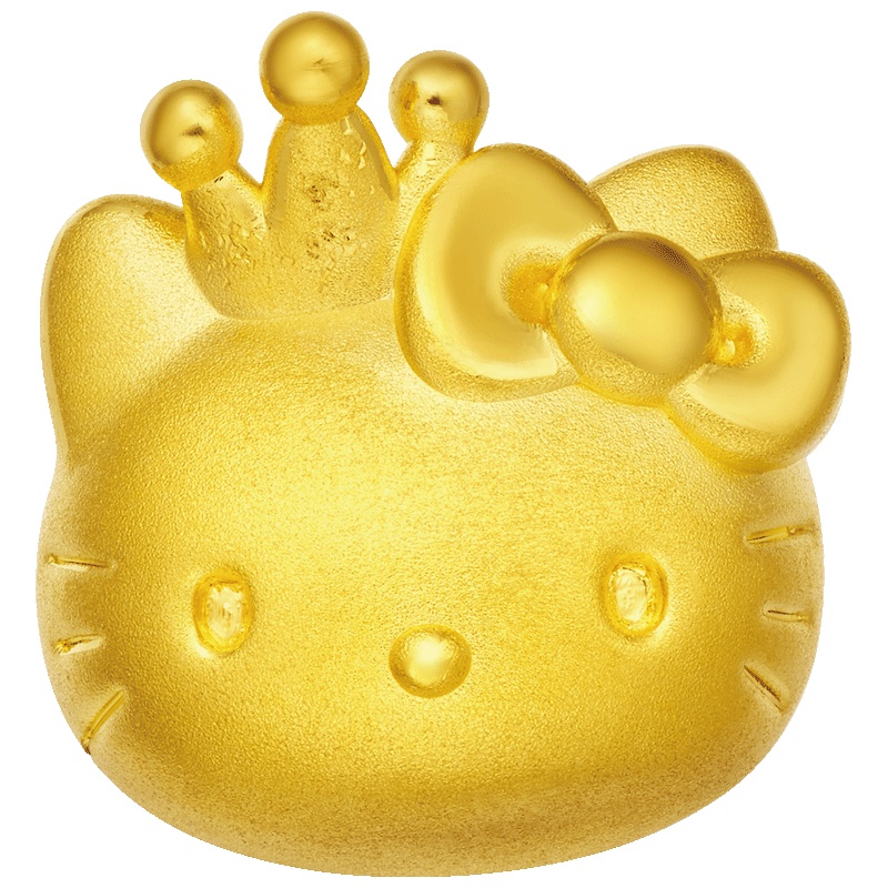 周大福Hello Kitty凯蒂猫转运珠足金黄金吊坠R18783