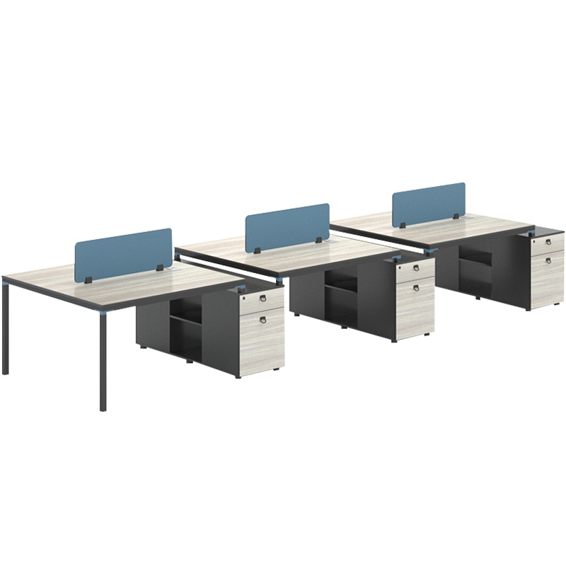 迪欧 DIOUS 现代简约 办公桌 屏风工位 北美青樱桃颜色 HY-D0515Q六人位木桌屏A