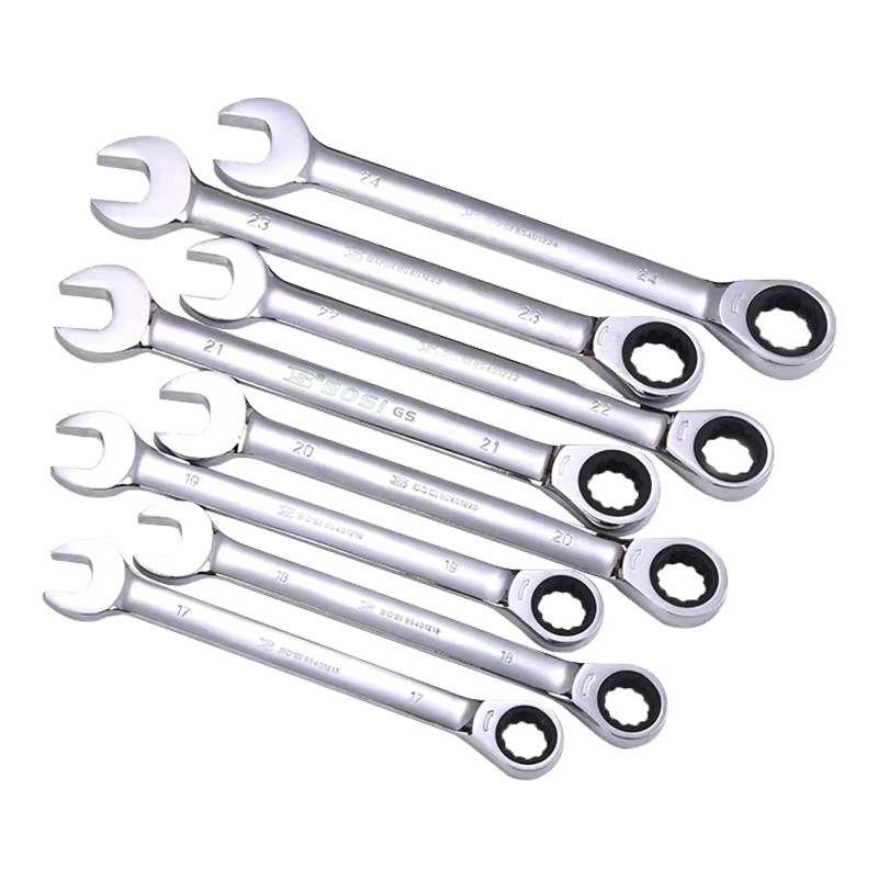 波斯 快速梅花棘轮扳手8mm 自动两用扳手开口呆头扳手