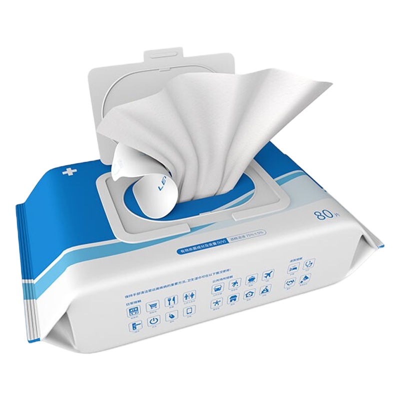 粒米75%酒精湿巾 杀菌湿巾 湿纸巾 酒精棉片 便携装大号单片独立包装1枚入*30片/盒