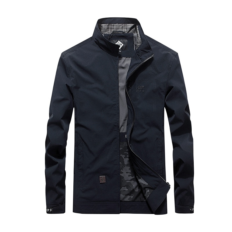 JEEP吉普夹克男春季新款青年立领户外上衣男士休闲外套衣服