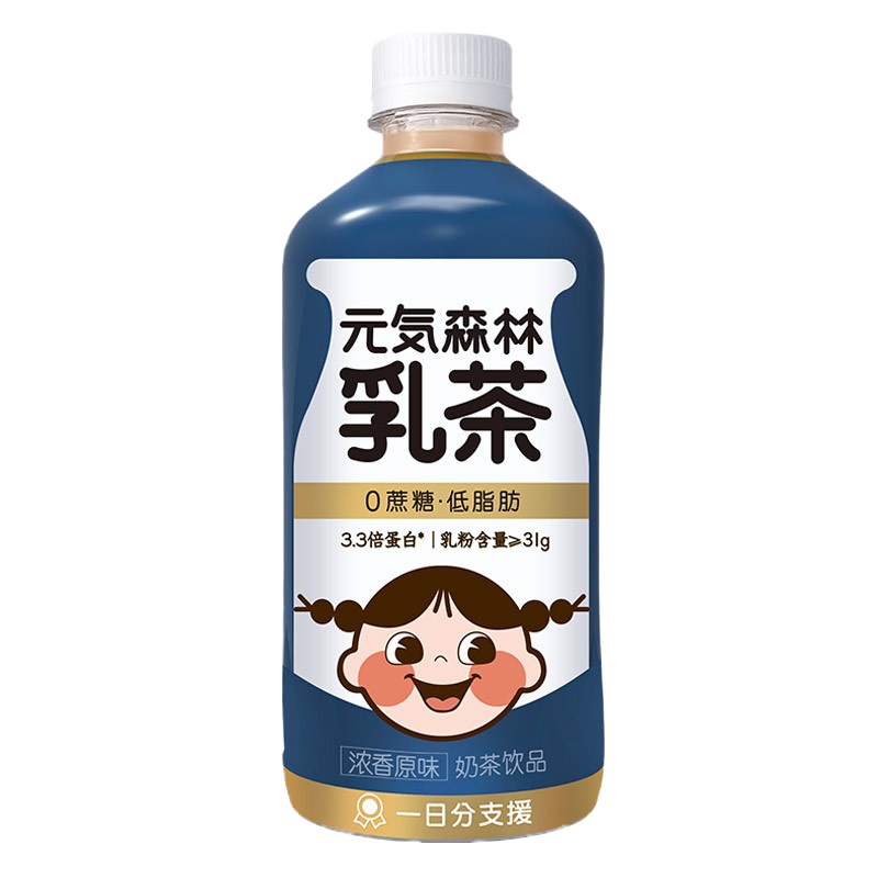 元気森林 元气森林0蔗糖低脂 浓香原味乳茶 450ml*12瓶 整箱