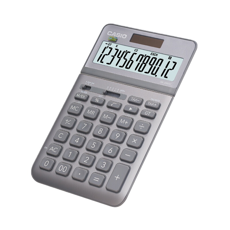 卡西欧(CASIO) JW-200SC-GY 12位 stylish时尚计算器 (计价单位:台) 铂晶银