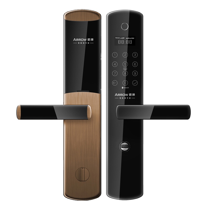 ARROW箭牌A5智能锁指纹锁家用防盗门智能门锁密码锁防盗门蓝牙远程电子门锁黑π(爵士金)