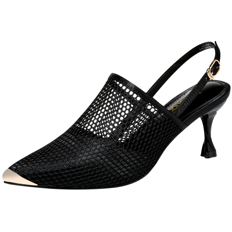 百年纪念Centenary夏季尖头网面女鞋金属搭扣细跟优雅女士凉鞋1957