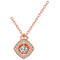 佰色传情S925银网红跳动的心项链女水晶时尚锁骨链生日礼物送女友 恋人