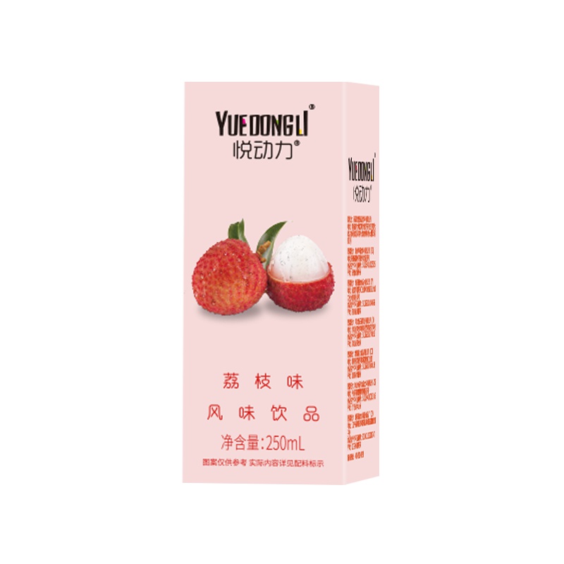 悦动力 荔枝味风味饮品 250ml*24盒 整箱装
