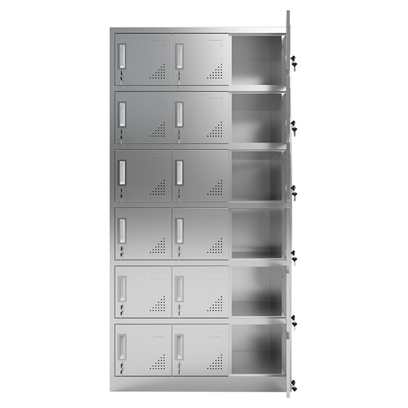永格304不锈钢衣柜更衣柜员工储物柜 不锈钢18门衣柜