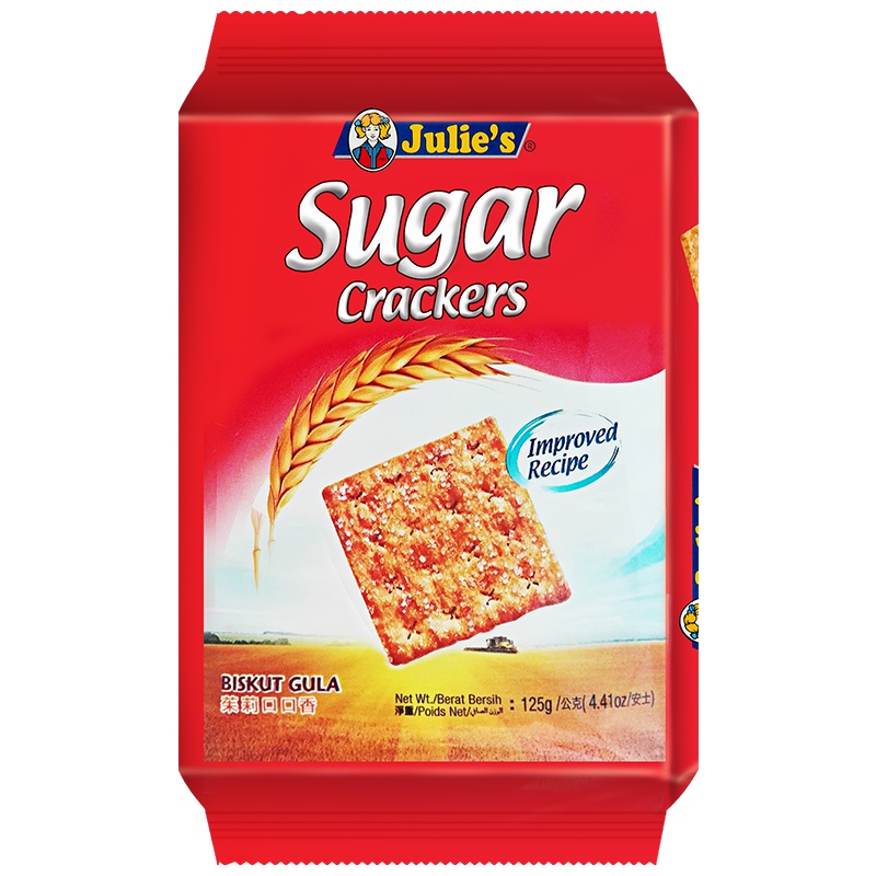 马来西亚进口零食饼干Julies茱蒂丝甜味含糖零食口口香苏打饼干125g