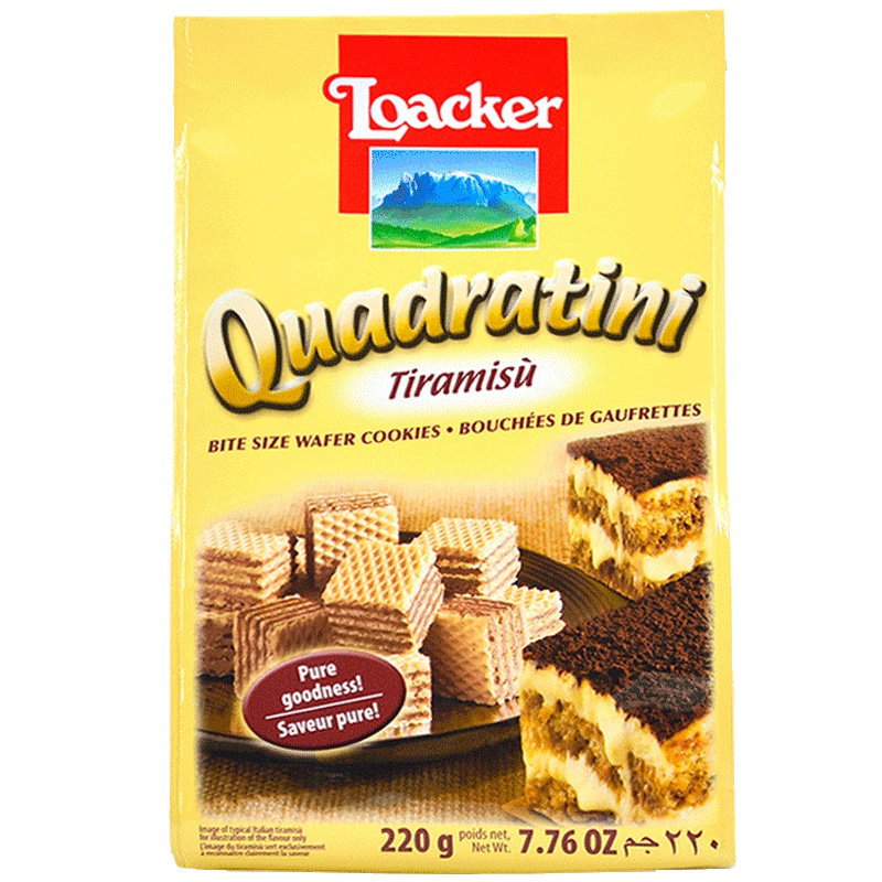 莱家(Loacker) 进口饼干 粒粒装威化饼干 提拉米苏味220g 奥地利进口