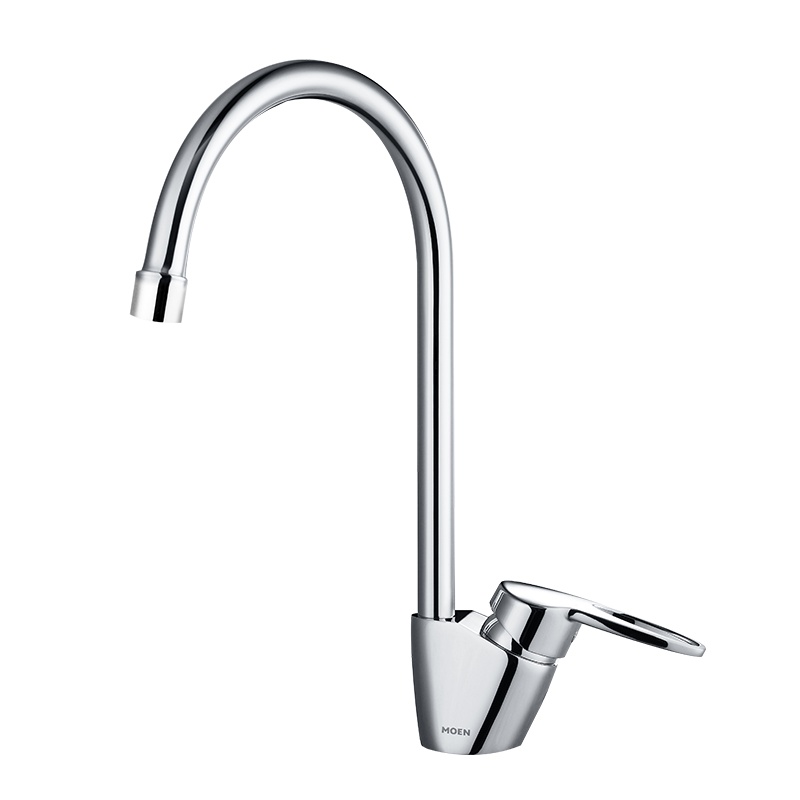 摩恩单孔冷热水龙头高抛洗菜盆水槽厨盆净铅旋转厨房龙头铜GN77111