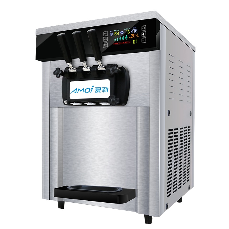 夏新(AMOI)冰淇淋机 商用冰激凌机 全自动冰淇淋机商用 立式台式雪糕机 自动清洗触屏款带蛋托 台式银色