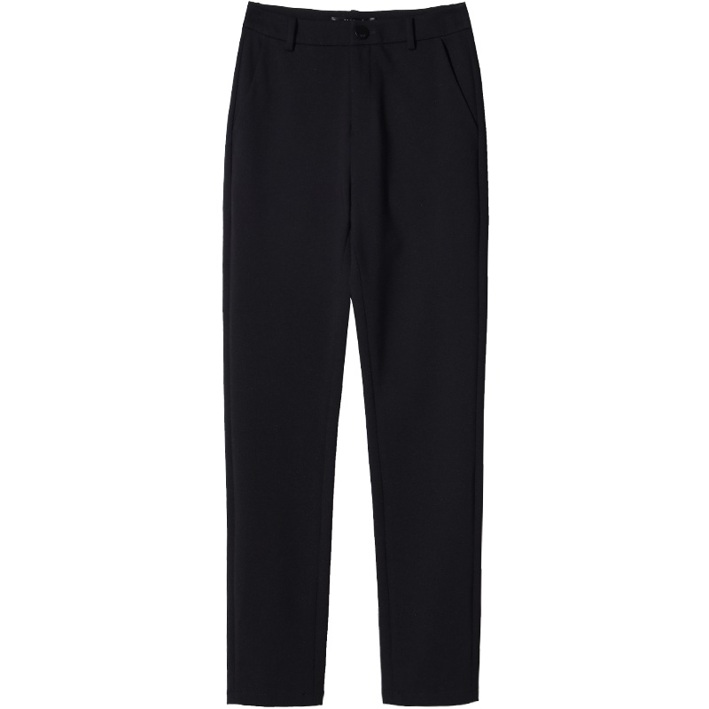 娅丽达女裤2019秋季新款小脚裤女修身显瘦弹力大码黑色休闲裤子I3008