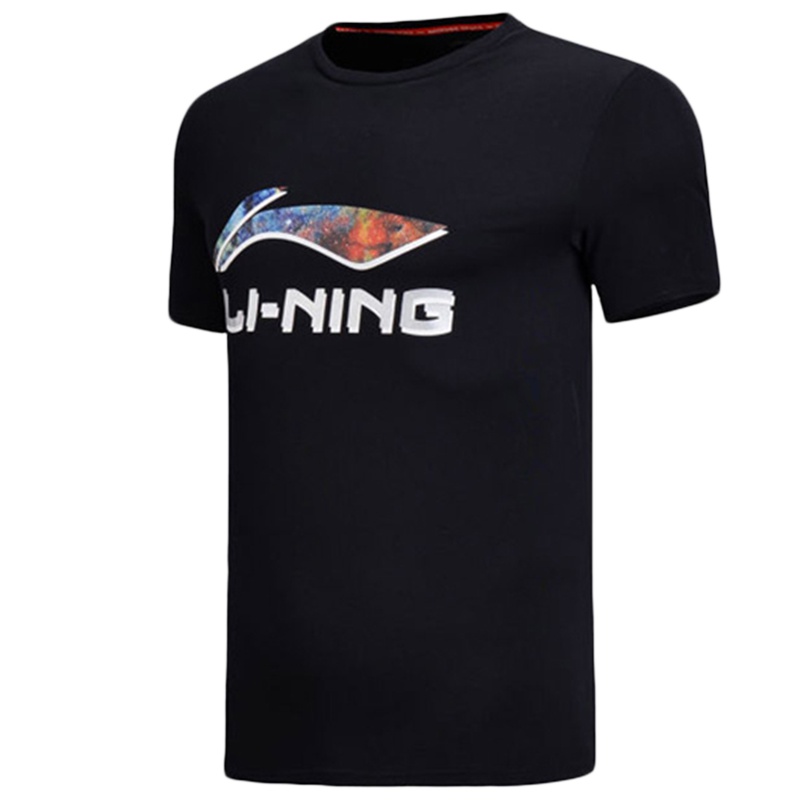 李宁男子宽松吸汗透气男子短袖T恤