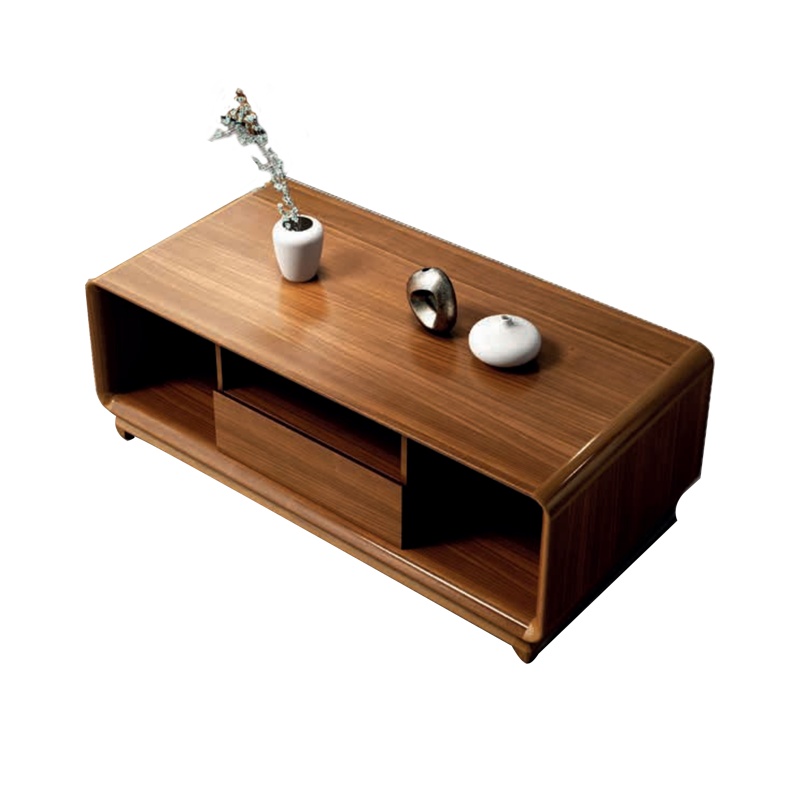 钜晟 胡桃实木办公茶几1.4米新中式长茶几可储物茶水台JS-GLAC-1401