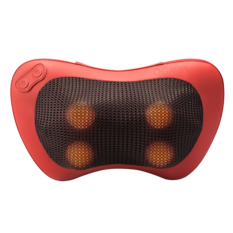 奥佳华(OGAWA）按摩枕OG-2008二代迷你小摩王按摩器多功能全身肩颈椎腰部按摩枕 红色
