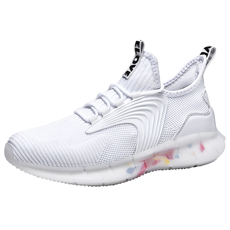 沃特跑步鞋男鞋2020新款夏季透气运动鞋爆米花鞋网面踩屎感休闲鞋