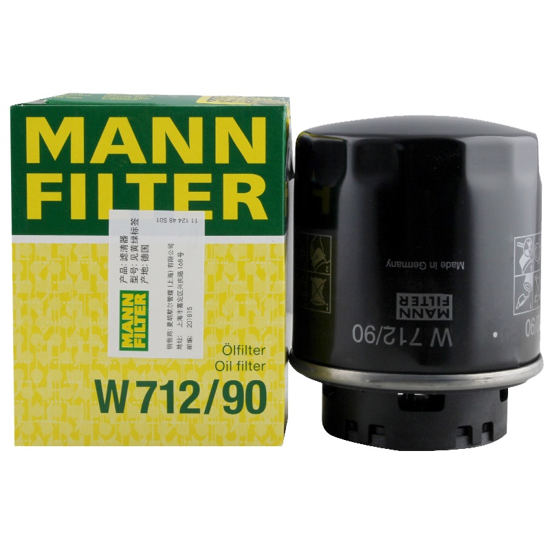 曼牌(MANN)机油滤清器W712/90(高尔夫6/宝来/朗逸/POLO/明锐/途安/晶锐/迈腾/帕萨特比亚迪S7)