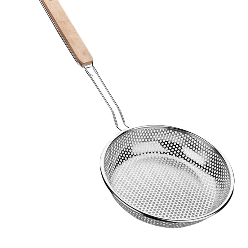 鑫众源 300短柄不锈钢过滤网 厨房控油器油炸沥油 漏扫漏勺漏漂 家用捞米18CM