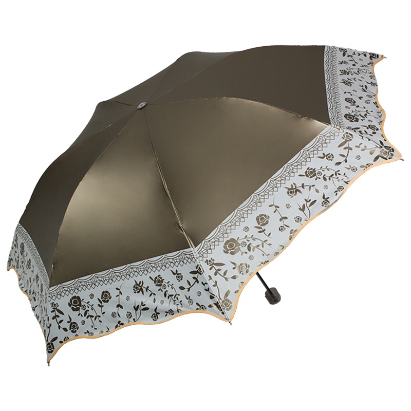 天堂伞 春华稠彩胶三折铅笔晴雨伞太阳伞 30066ELCJ 金色