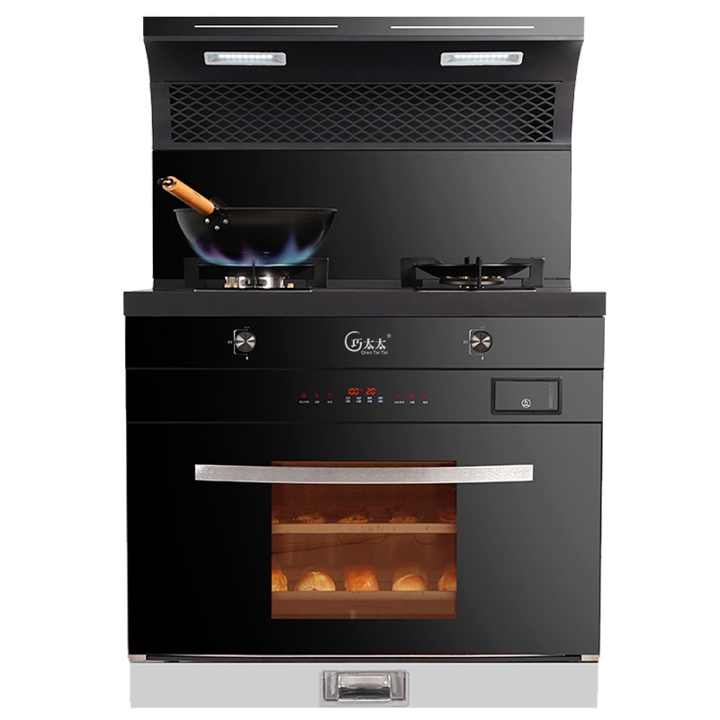 巧太太(QiaoTaiTai)集成灶一体灶大吸力下排式油烟机家用节能燃气灶灶带蒸箱烤箱消毒款升级款 液化气