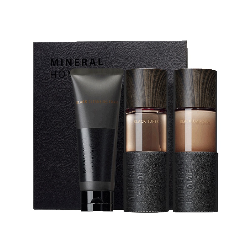 [让男士摆脱满面油光]TheSaem 得鲜 男士矿物水乳3件套 补水保湿