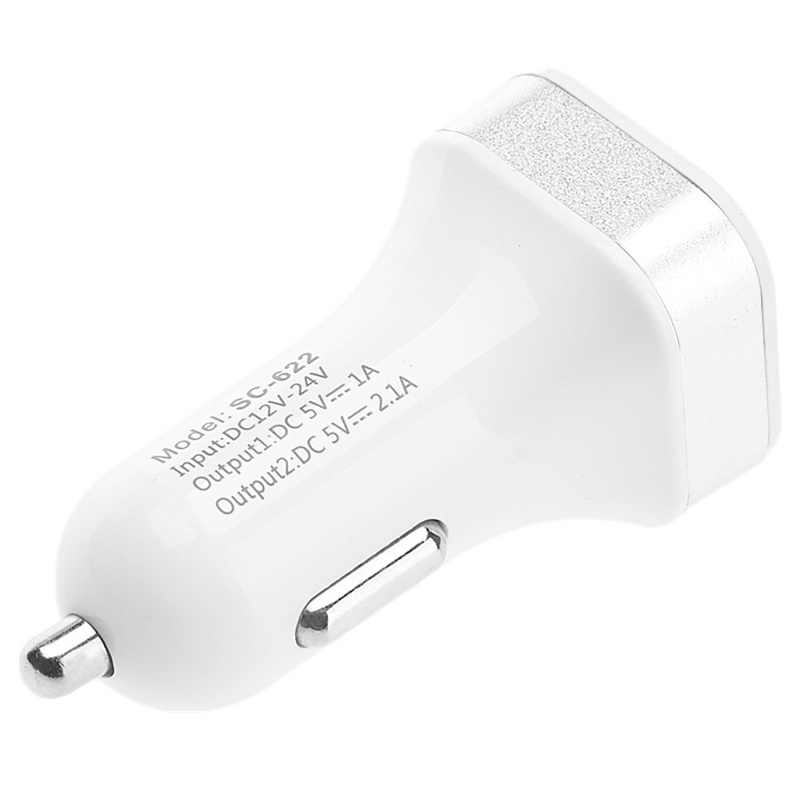 飞毛腿（SCUD） SC-622双USB/2.1A输出车载充电器快充转接头一拖二多功能手机汽车充电器 金色、银色