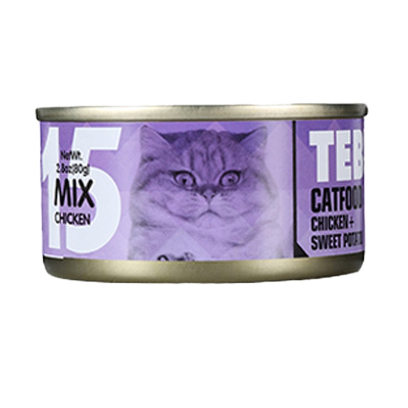 湯恩貝(TEB!)汤恩贝彩虹J系列白肉成幼猫猫罐头80g*6罐猫零食营养增肥猫咪零食猫湿粮
