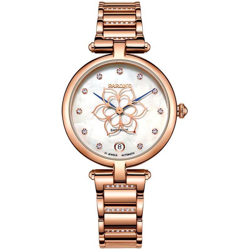 雷诺RARONE花型秒针贝母面时尚女表自动机械女士手表86700168