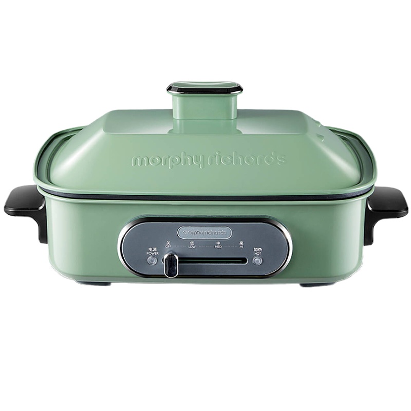 摩飞 多功能锅料理锅魔飞电烧烤锅电火锅家用不粘烤肉锅烧烤炉MR9088 绿色标配 DMS