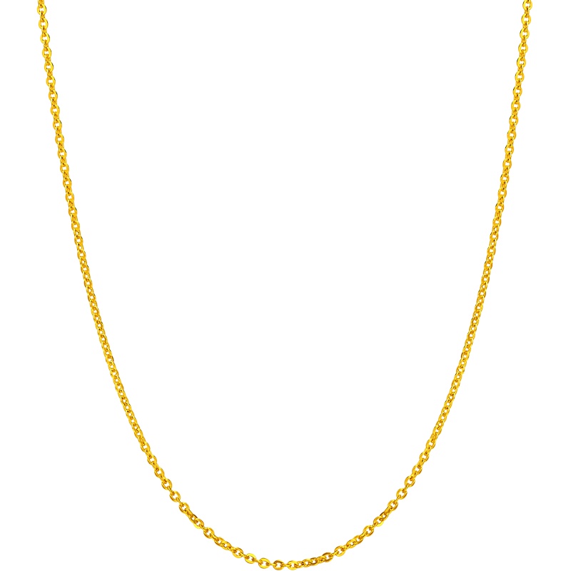 周大福中版爆闪O字链足金黄金项链素链锁骨链计价(工费:220元)EOF149