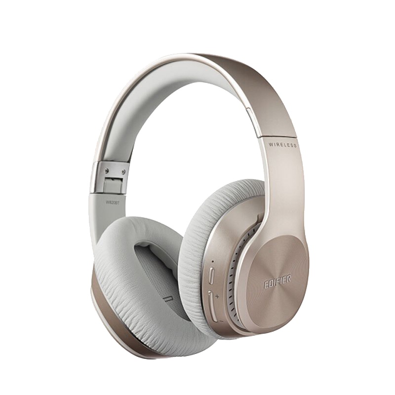 Edifier/漫步者 W820BT头戴式蓝牙无线耳机折叠运动跑步游戏音乐3.5mm插孔有线 金色
