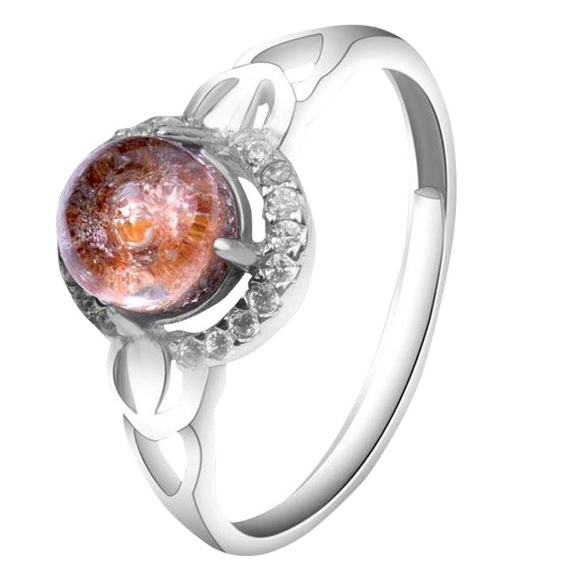 梦克拉 Mkela S925银镶金发晶戒指 典爱 戒指 水晶 民族风 女士