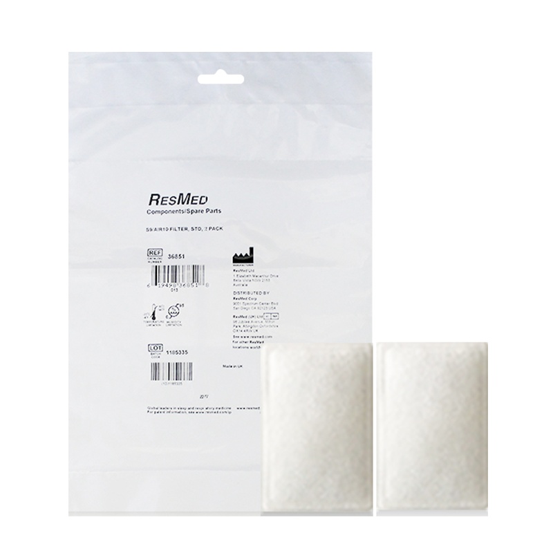 瑞思迈(Resmed)S9系列呼吸机过滤棉 原装进口散装滤膜2片装过滤棉海绵仪器通用 标准型
