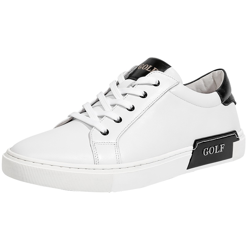 GOLF男鞋春季2019新款休闲皮鞋男韩版百搭男士鞋子真皮小白鞋男潮