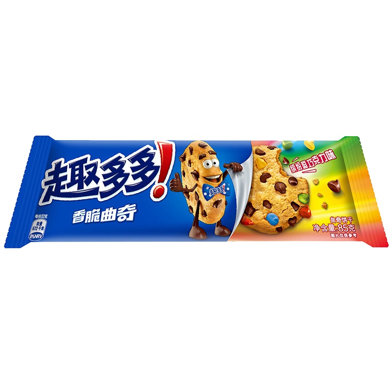趣多多 香脆曲奇饼干 缤纷逗巧克力味85g