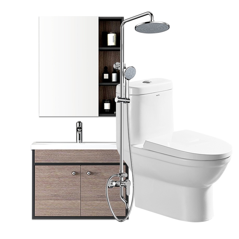 安华卫浴(ANNWA)安华卫浴洗漱台洗脸盆大镜柜马桶花洒浴室柜北欧工业风浴室柜组合