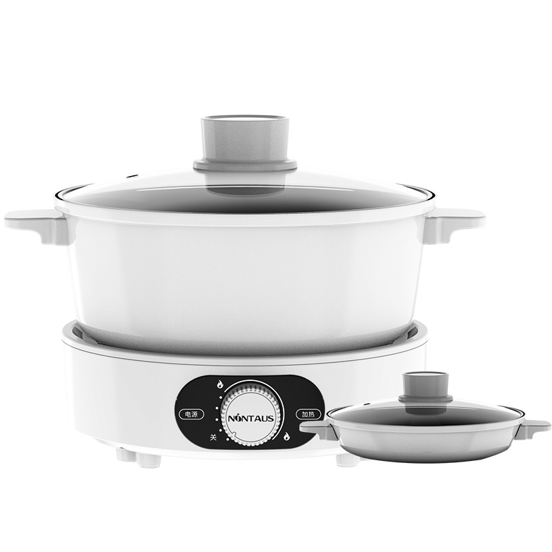 金正(NiNTAUS)分体式多用途电火锅家用大容量韩式大功率多功能涮烤一体电锅不粘锅电煮锅JZH-636A带烤盘