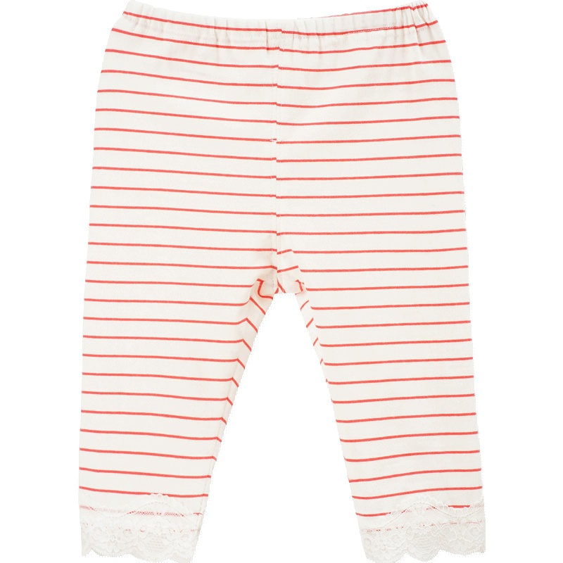 苏宁自营 婴姿坊夏季新品印花小公主蕾丝女童女宝宝舒适透气安心长裤学院风