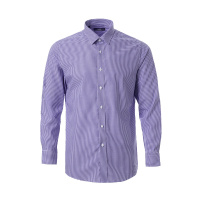 Nautica/诺帝卡格纹修身舒适百搭长袖男士衬衫