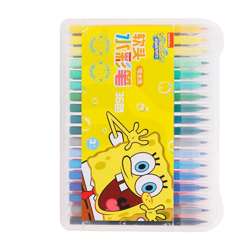 晨光(M&G) 6色海绵宝宝儿童软头水彩笔36支/盒QCP95897