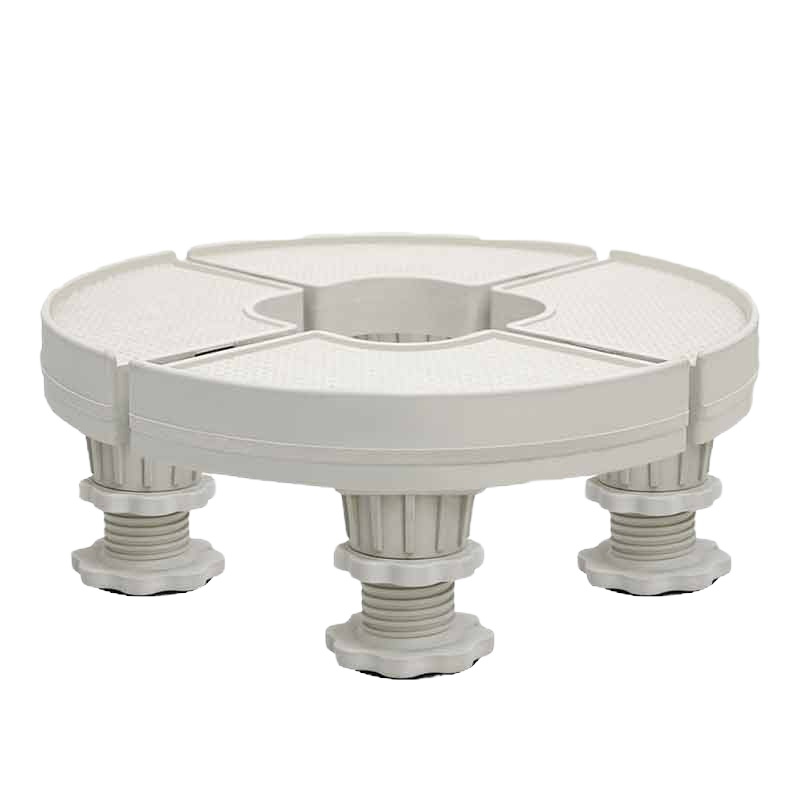 家家尤圆形空调底座JJY-1309[10个/箱]材质pp 单价:42元/个,象牙白 固定款 冰箱托架伸缩调节柜机空调架子