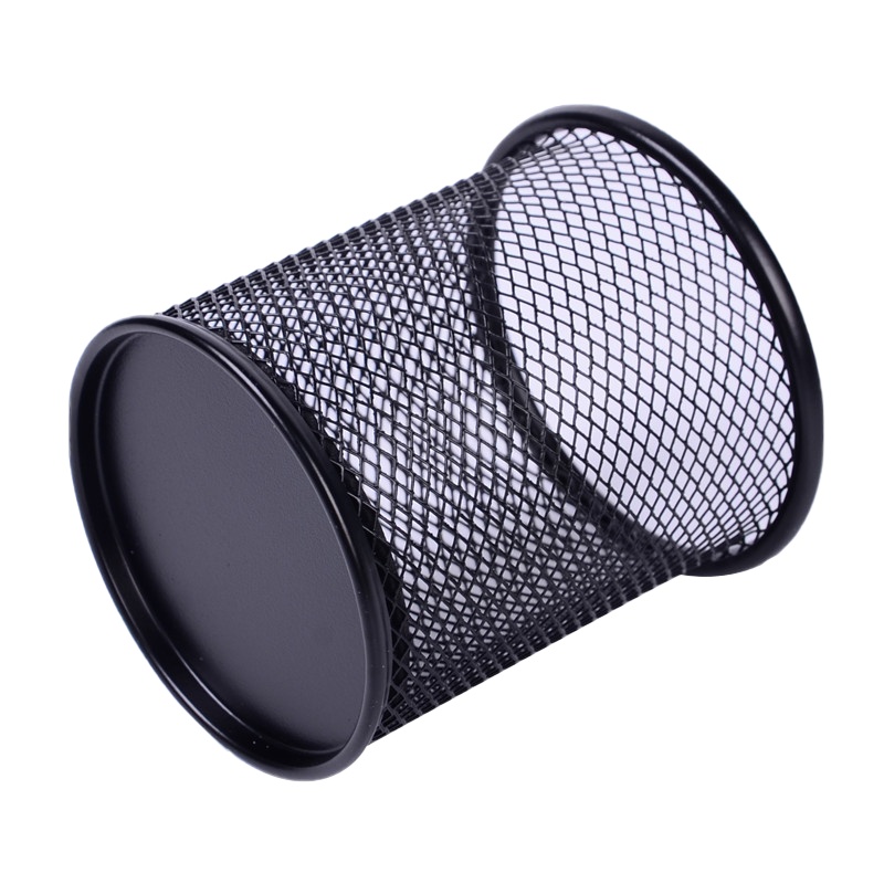 晨光(M&G) 金属网状矮圆形笔筒 收纳办公用文具 黑色 ABT98404 两个装