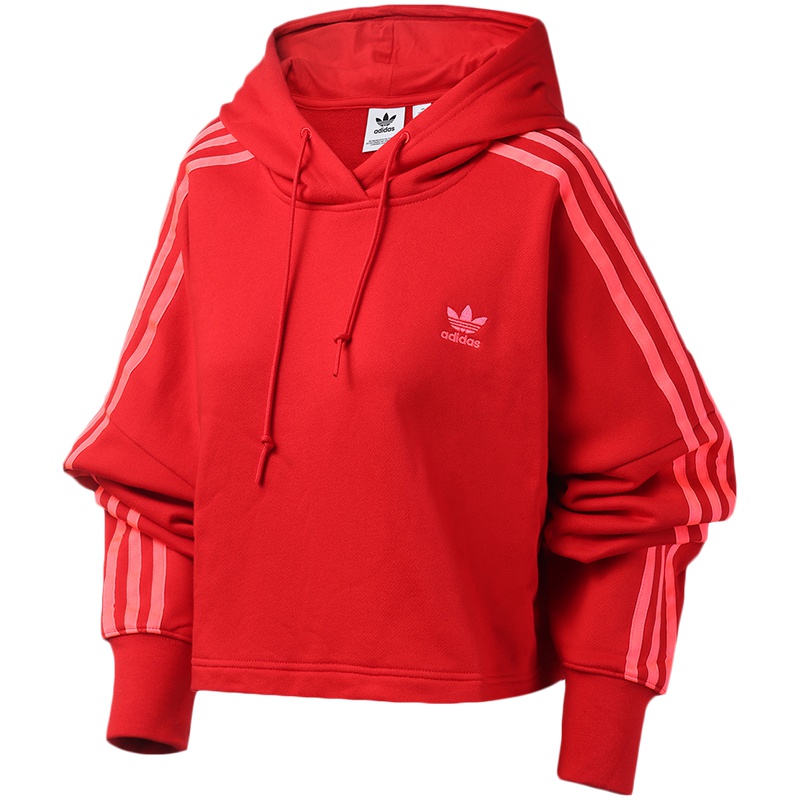 adidas阿迪达斯三叶草女装运动服休闲针织连帽卫衣EJ9345