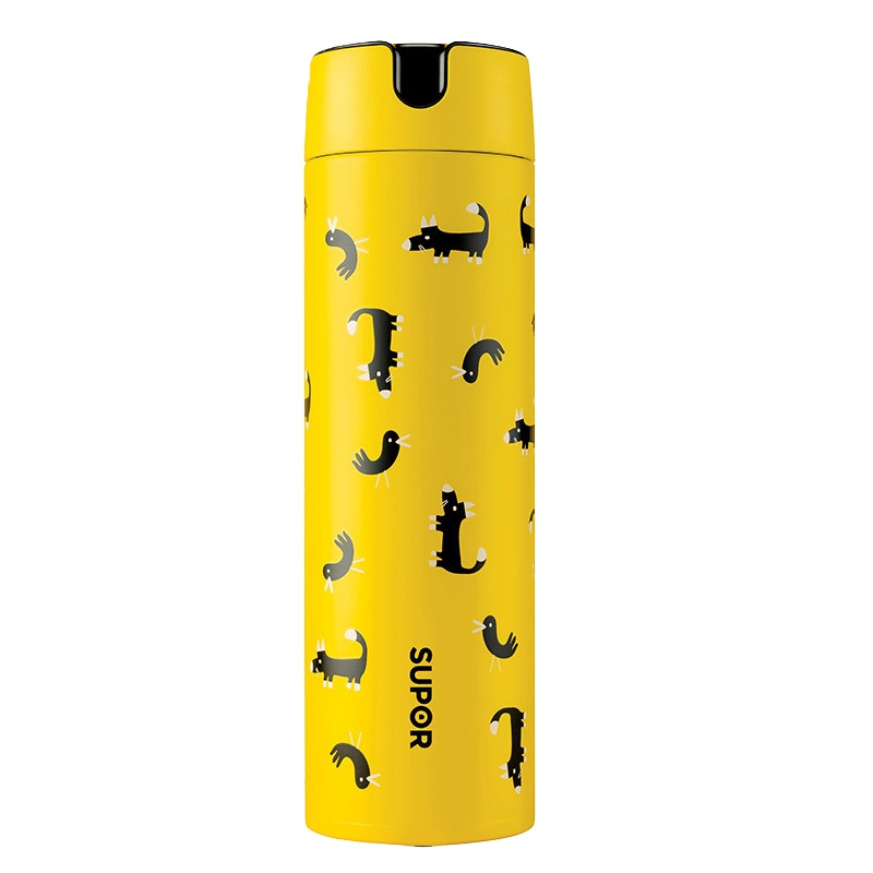 苏泊尔(SUPOR)HEY系列保温杯男女士ins风大容量学生水杯韩版清新简约便携不锈钢杯子真空杯KC48CS10沙漠派对