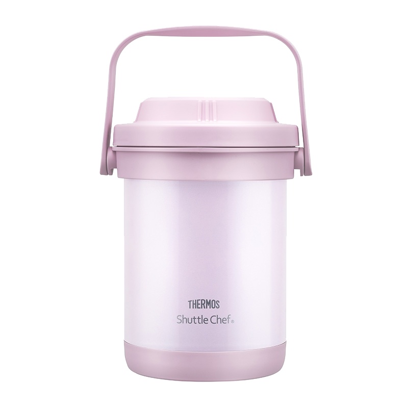 膳魔师(THERMOS)不锈钢多用保温煮锅_免火焖烧锅汤锅炖锅_TCRA-1800 粉色 抖音