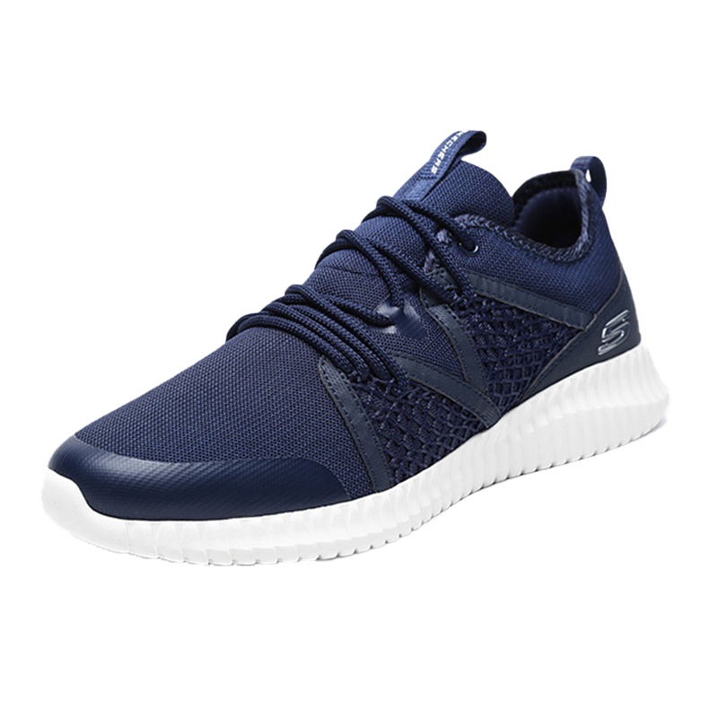 Skechers斯凯奇男鞋透气网布运动鞋时尚绑带低帮网布休闲鞋52873
