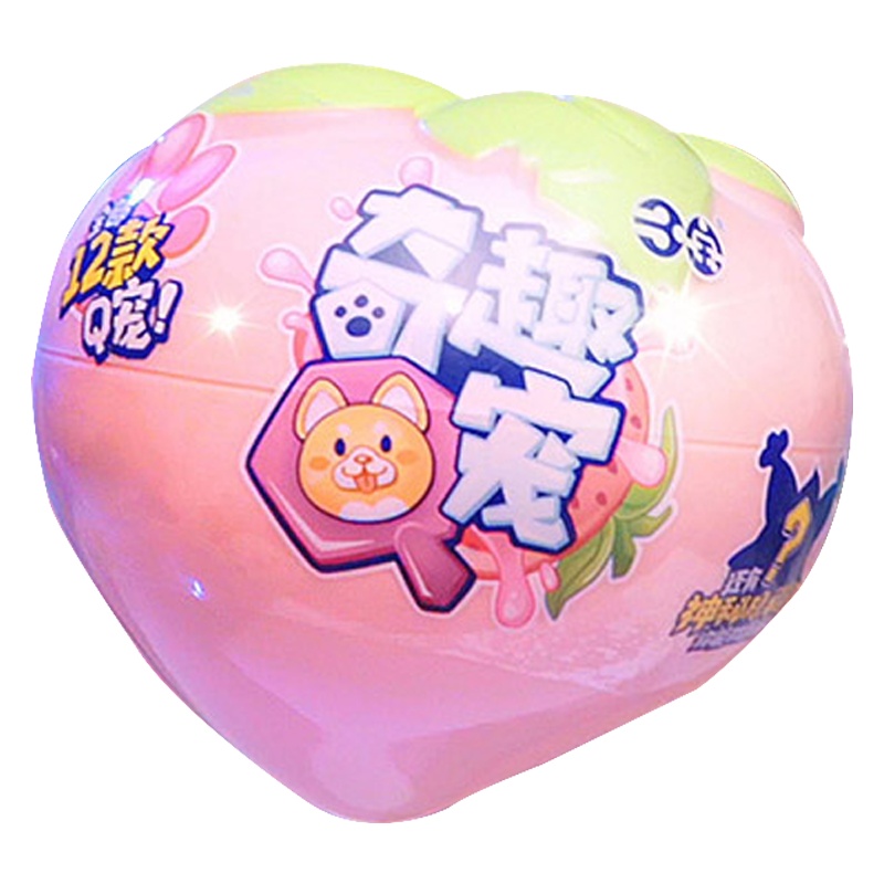 三宝奇趣Q宠盲盒惊喜拆猜乐奇趣蛋女孩玩具蜜桃草莓苹果Q宠有机会拆到隐藏款圣诞节礼物 随机1款403001