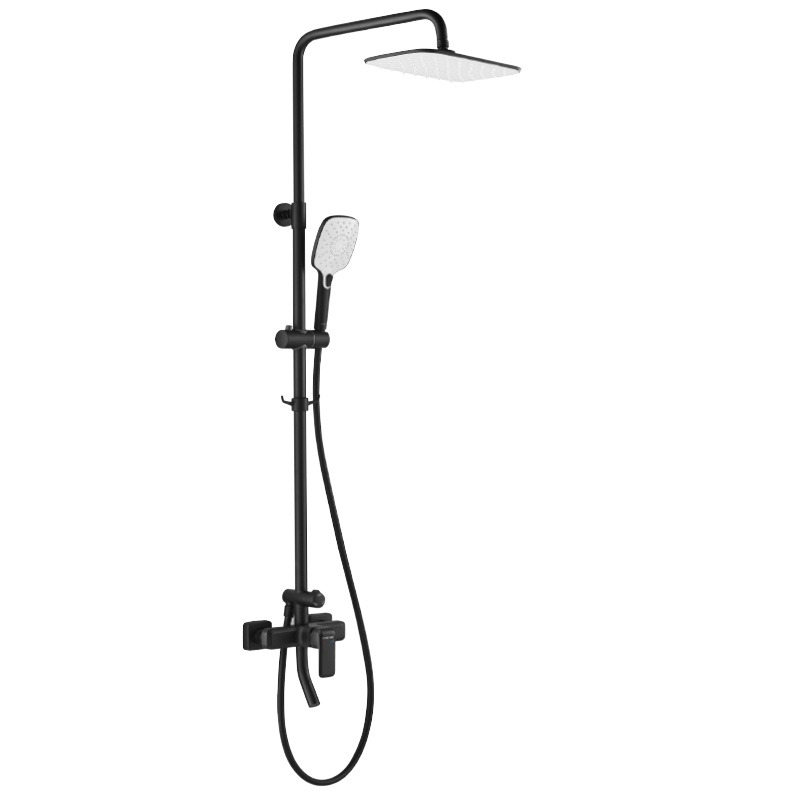 法恩莎卫浴 淋浴花洒套装 三出水方形 家用淋雨喷头洗澡神器F2M8821SC/F2M8821MB花洒