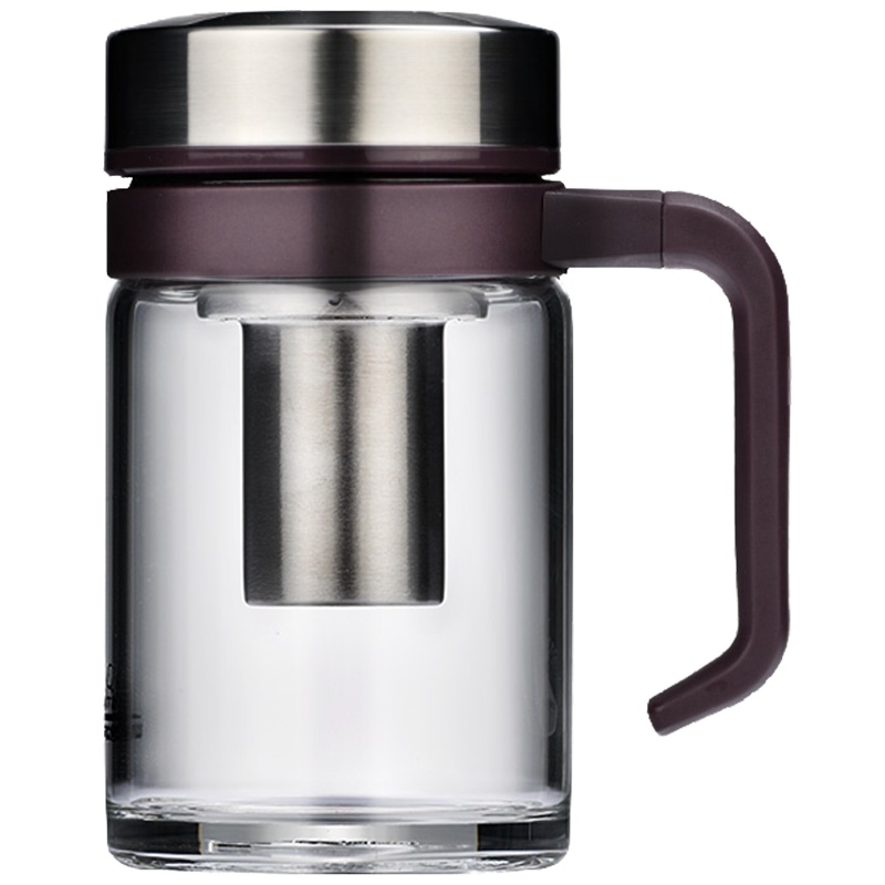 万象玻璃杯茶杯带把大容量泡茶杯茶水分离办公室家用便携大容量水杯